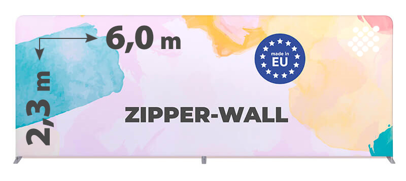 Tekstylna ścianka reklamowa prosta 600 x 230 cm - EU